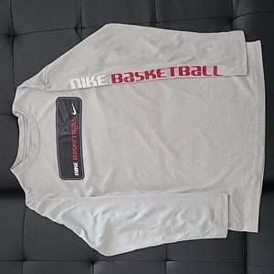 Nike long sleeve shirt gray sports sz L